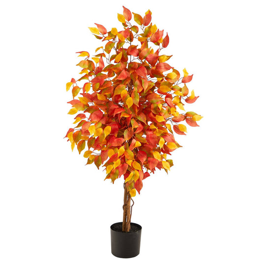 4’ Autumn Ficus Artificial Fall Tree